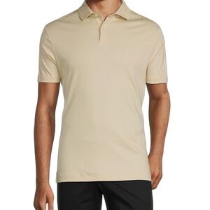 Murano Liquid Luxury Slim‎ Fit Solid Interlock Short Sleeve Golden Yellow